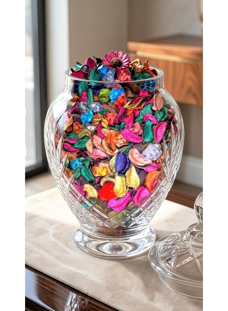 A set of 2 bags of dried rose petals with multi-colored crystals for decoration and parties, wedding gifts, and many other uses. - Image 2