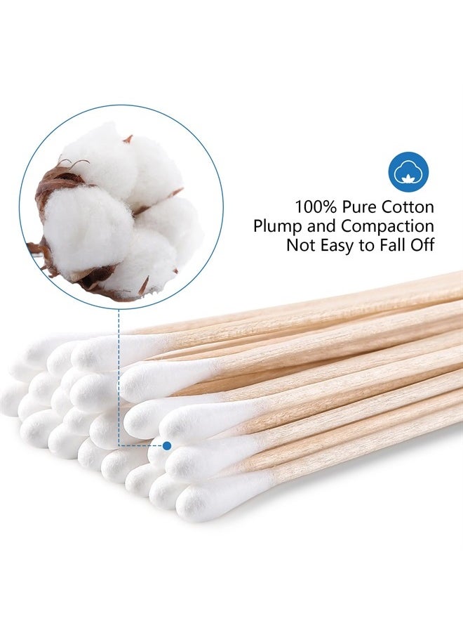 JMU - 6 Inch Sterile Cotton Tipped Applicators, 200 Count Long Cotton Swabs, Wood Shaft Medical Swabs - Image 1