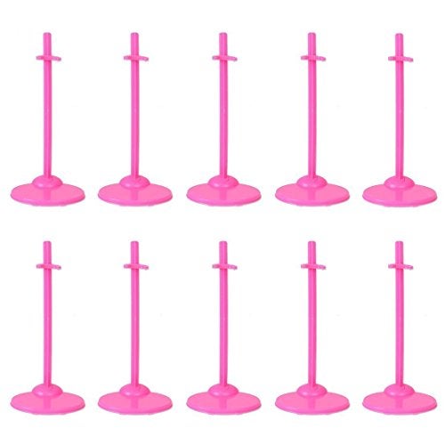 APOHALO 10 Pcs Doll Toy Stand Support for Dolls Prop up Mannequin Model Display Holder,Dolls Stands for 11" to 13" Dolland Action Figures Doll Accessories Rose Pink - Image 2