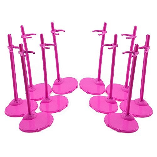 APOHALO 10 Pcs Doll Toy Stand Support for Dolls Prop up Mannequin Model Display Holder,Dolls Stands for 11" to 13" Dolland Action Figures Doll Accessories Rose Pink - Image 1