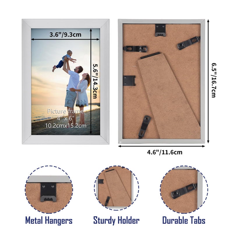 Hoikwo 18 Packs 4x6 Silver Multi Picture Frames Set for Family Photos  Artwork  Light Weight Bulk 4 by 6 Frames Pack for Wall Hanging and Table  Stylish Picture Frames - Image 2