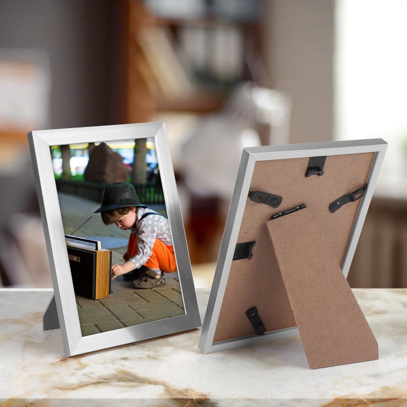 Hoikwo 18 Packs 4x6 Silver Multi Picture Frames Set for Family Photos  Artwork  Light Weight Bulk 4 by 6 Frames Pack for Wall Hanging and Table  Stylish Picture Frames - Image 4