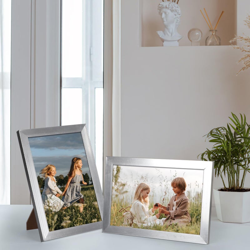 Hoikwo 18 Packs 4x6 Silver Multi Picture Frames Set for Family Photos  Artwork  Light Weight Bulk 4 by 6 Frames Pack for Wall Hanging and Table  Stylish Picture Frames - Image 5