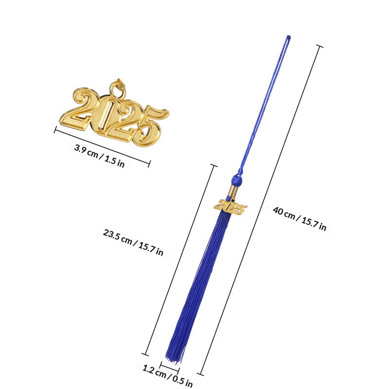 12pcs Graduation Cap Tassels Decorative Diy Academic Tassels Graduation Cap Accessories Grad Ceremony With 2025 Year Charm - Image 2
