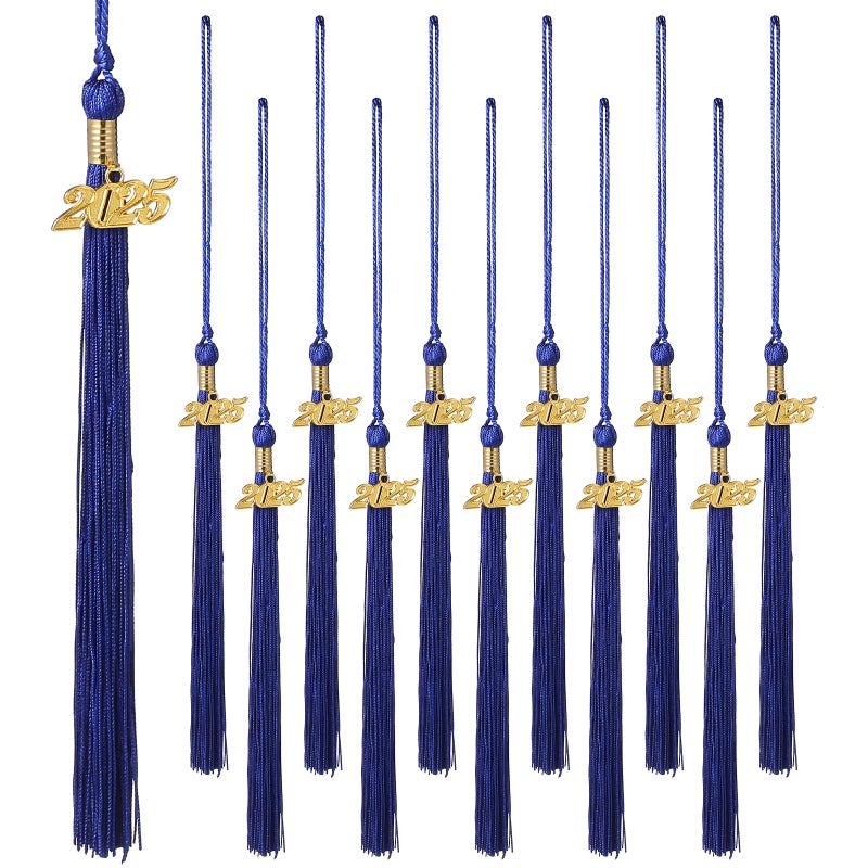 12pcs Graduation Cap Tassels Decorative Diy Academic Tassels Graduation Cap Accessories Grad Ceremony With 2025 Year Charm - Image 3