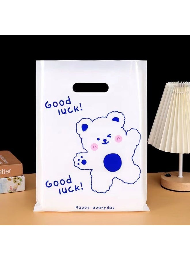 100-Piece Party Gift Bags, Shopping Bags, Kids' Party Bags, Snack Candy Gift Bags, Food Bags, Birthday Wedding Celebration Party Giveaway Bags 25*35cm (White Bear) - Image 1