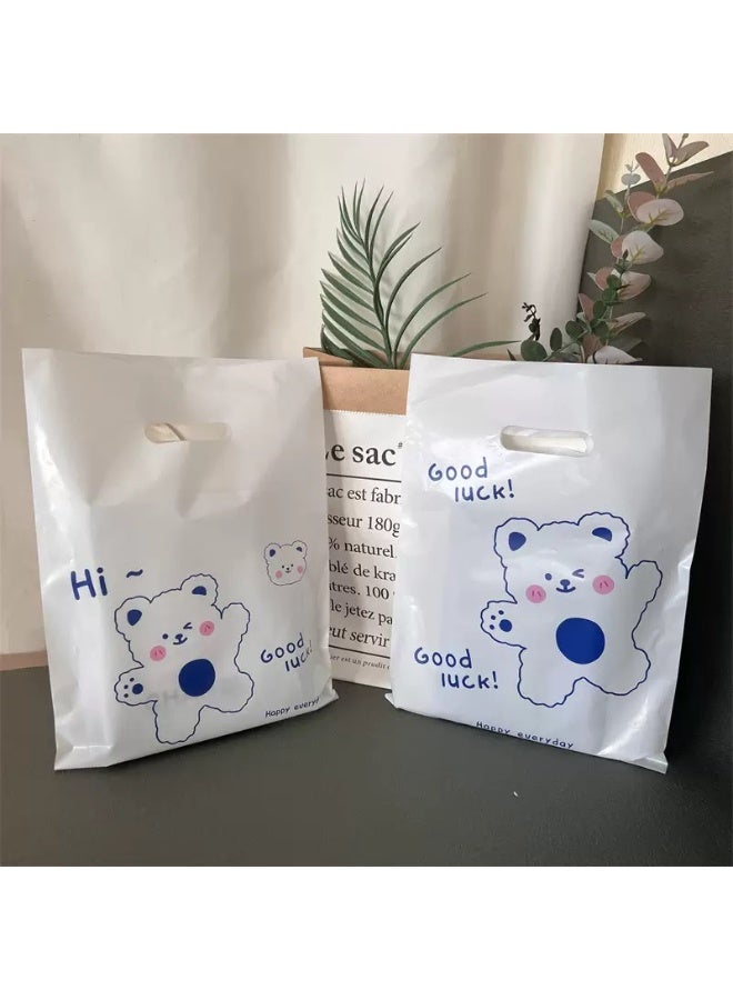 100-Piece Party Gift Bags, Shopping Bags, Kids' Party Bags, Snack Candy Gift Bags, Food Bags, Birthday Wedding Celebration Party Giveaway Bags 25*35cm (White Bear) - Image 3