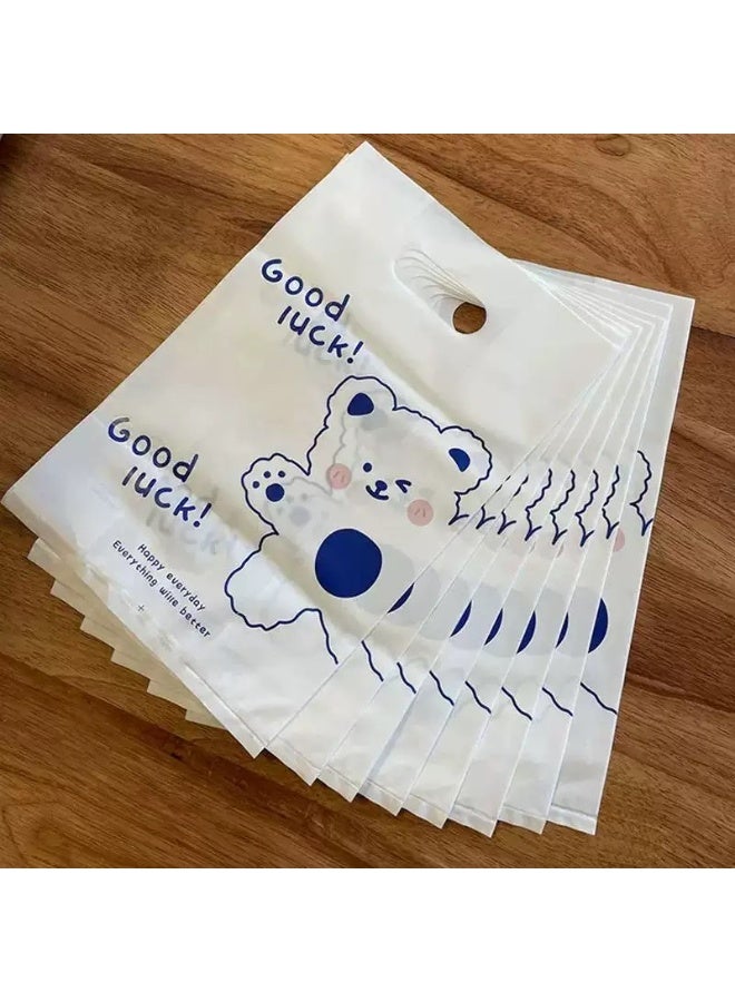 100-Piece Party Gift Bags, Shopping Bags, Kids' Party Bags, Snack Candy Gift Bags, Food Bags, Birthday Wedding Celebration Party Giveaway Bags 25*35cm (White Bear) - Image 4