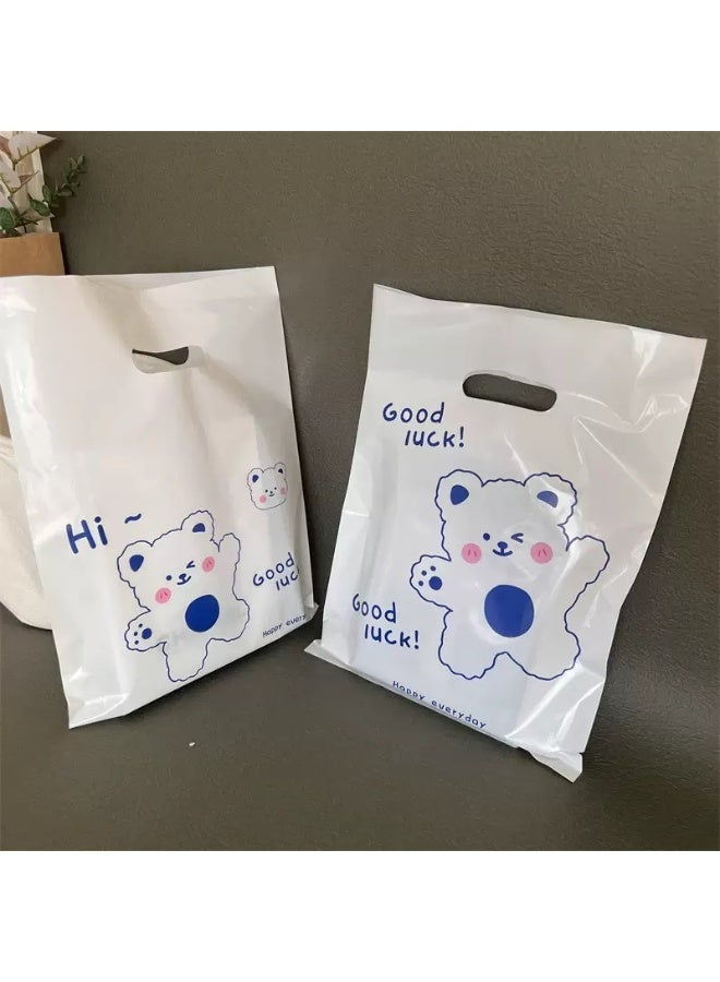 100-Piece Party Gift Bags, Shopping Bags, Kids' Party Bags, Snack Candy Gift Bags, Food Bags, Birthday Wedding Celebration Party Giveaway Bags 25*35cm (White Bear) - Image 2