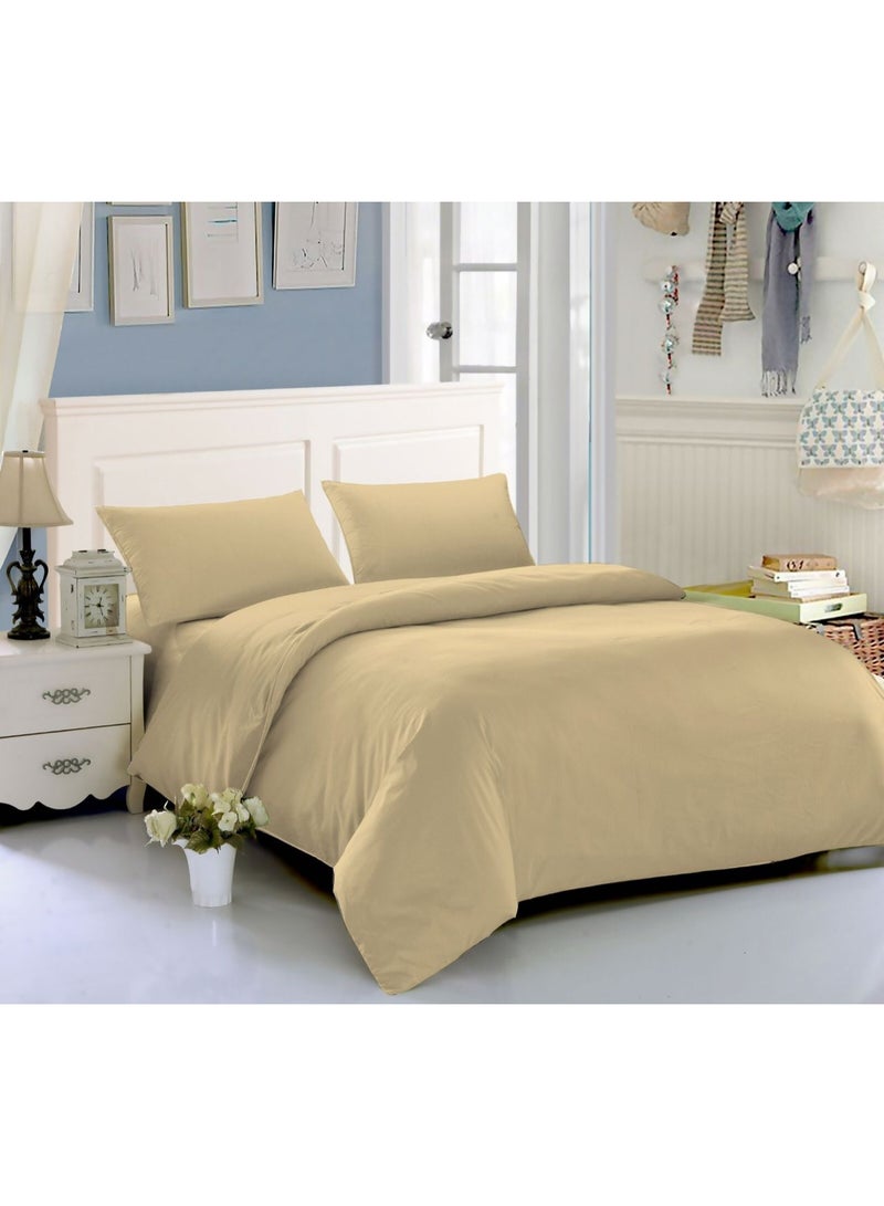 أيه دابليو دي طقم مفروشات سرير فندقي مع لحاف وشرشف مطاطي و4 أكياس مخدة | خامة قطن صناعي مايكروفايبر ناعمة، تصميم عصري، سهل العناية، مقاس سوبر كينغ