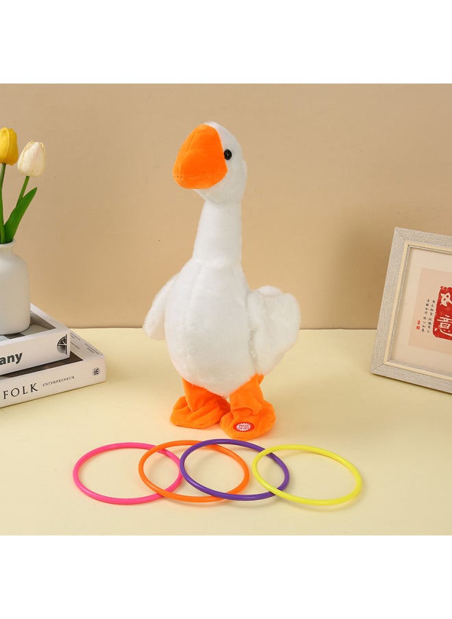 Electric Big White Goose Plush Toy Boys And Girls Multifunctional Electric Pet Toy Stall Ring Toy Wholesale-Color:Walking Goose-Specifications:No Movement  - Image 1