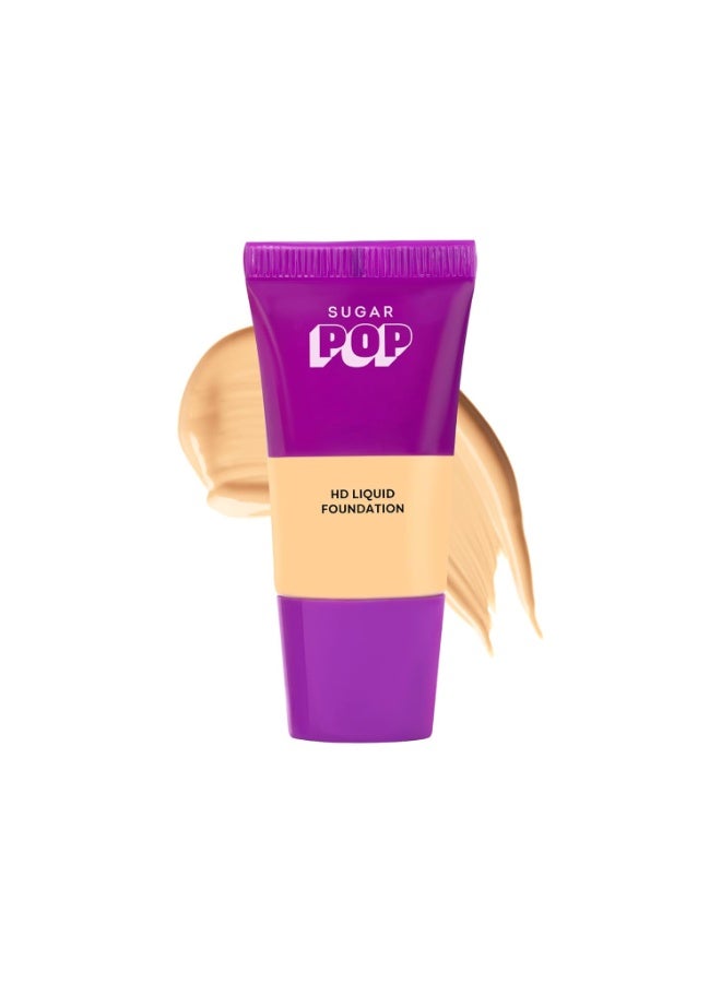SUGAR POP HD Liquid Foundation Tube with SPF 30 | Lasts upto 16hrs | Full Coverage | Water-Resistant | Matte Finish | 18ml - 03 Cashew - Image 1