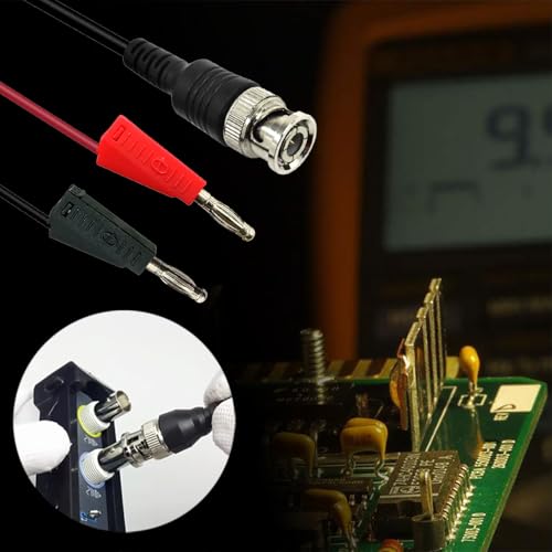 Amadget Coaxial Cable BNC Male to Dual Banana Plug Test Lead for Oscilloscope - Image 4
