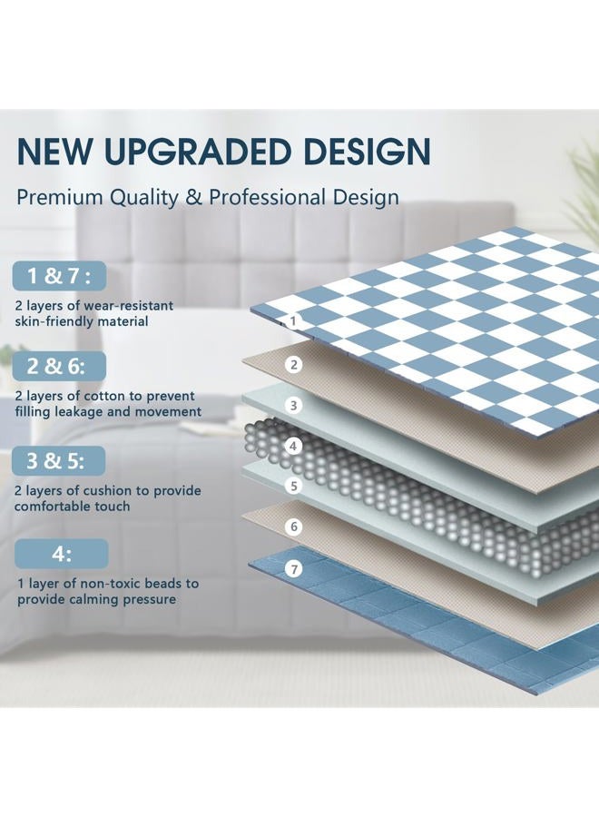 BETU Blue Checkered Weighted Blanket for Adults 20lbs, 48"x72" Twin Size, Cooling Heavy Blanket for 130-220lbs with Premium Glass Beads, Soft Thick Big Blankets for All-Season Sleeping Comfort Breathable - Image 4
