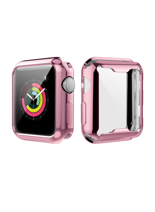 Generic - Suitable For Iwatch Apple Watch TPU Soft Case S2-10 Electroplated Color Drop-resistant All-inclusive Neutral Case-Color:Grey-Exterior Dimension:S2/3- 38mm With Carton Packaging - Image 1