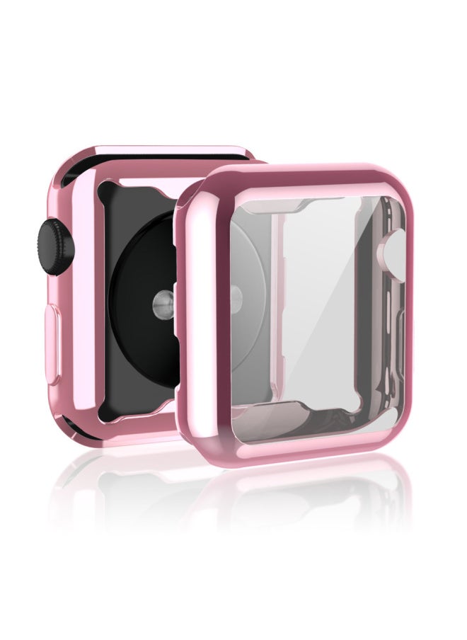 Generic - Suitable For Iwatch Apple Watch TPU Soft Case S2-10 Electroplated Color Drop-resistant All-inclusive Neutral Case-Color:Grey-Exterior Dimension:S2/3- 38mm With Carton Packaging - Image 1
