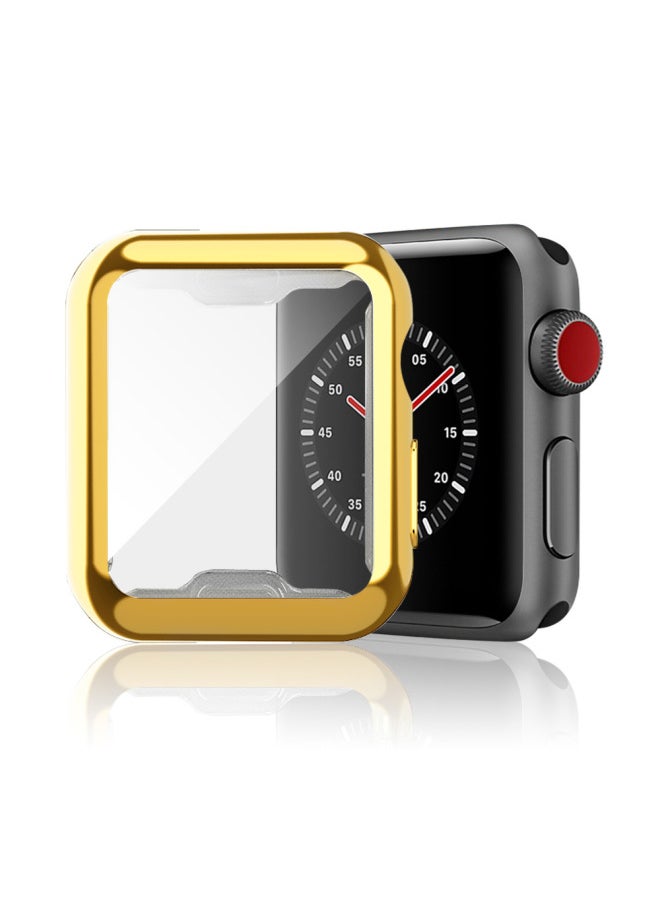 Generic - Suitable For Iwatch Apple Watch TPU Soft Case S2-10 Electroplated Color Drop-resistant All-inclusive Neutral Case-Color:Grey-Exterior Dimension:S2/3- 38mm With Carton Packaging - Image 1