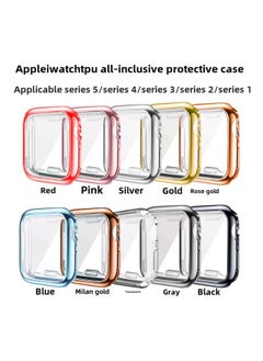 Suitable For Iwatch Apple Watch TPU Soft Case S2-10 Electroplated Color Drop-resistant All-inclusive Neutral Case-Color:Grey-Exterior Dimension:S2/3- 38mm With Carton Packaging