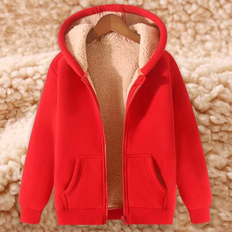 Mens Thick Lamb Wool Hoodie Winter Autumn Black Dark gray - Image 4