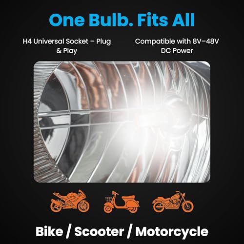 ELTRON TURBO CYT Front DC Power 3 Months Warranty Headlight Bulb Universal for All Bikes, Motorcycle, Scooty 3 Side H4 LED Headlight with Cooling Fan Conversion Kit (Pack of 1, DC8V-48V, 40W, White) - Image 3