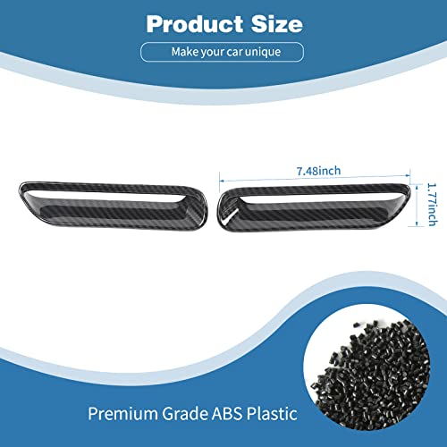 PDKLIN for Challenger Hood Scoop Vent Cover Trim Bezel Carbon Fiber for Dodge Challenger 2009 2010 2011 2012 2013 2014 Black Carbon Fiber Exterior Accessories 2pcs - Image 2