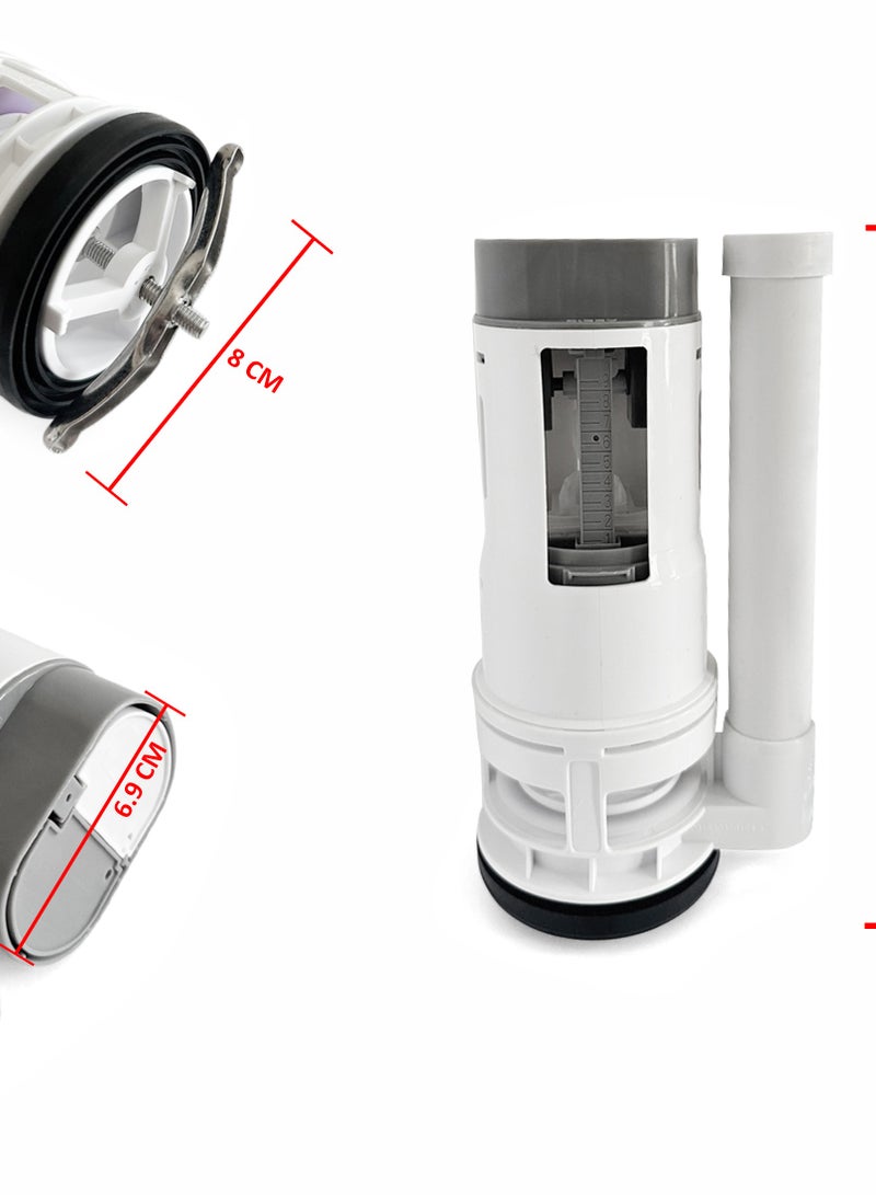 Maxton Maxton Toilet Flush System, Dual Flush SS Valve with Push Button, ABS Material, UAE Standard With 1 Year Replacement Warranty - 20 CM (MET 01) - Image 2