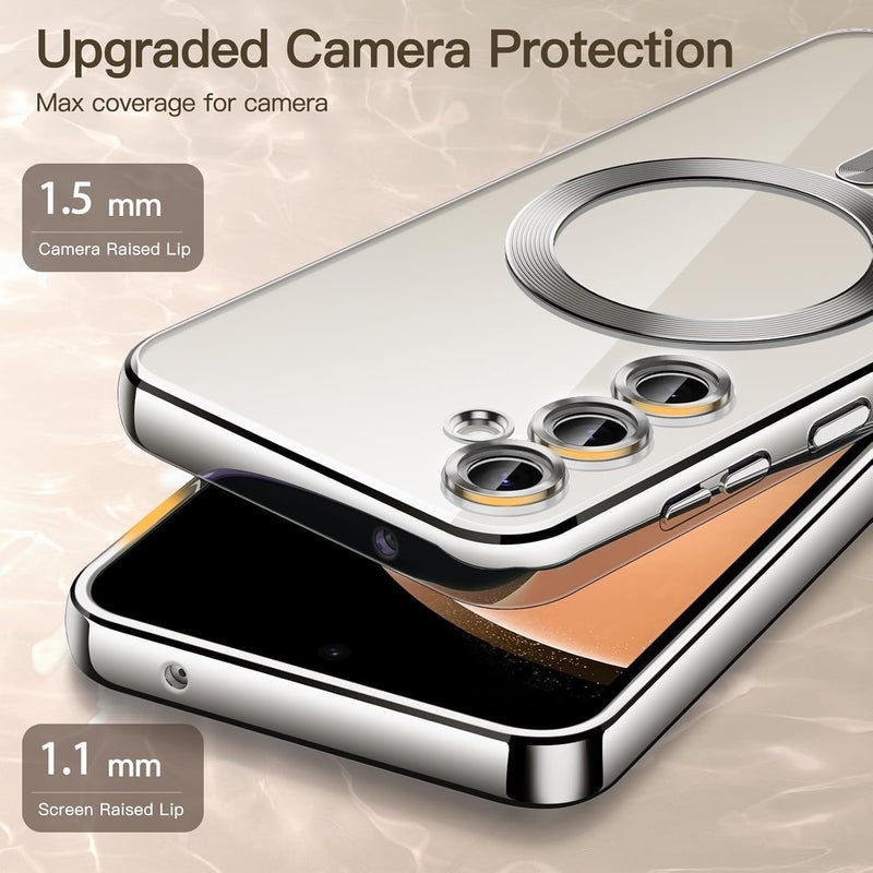 Grabist Phone Case For Samsung Galaxy A16 4G/5G, Clear case with camera lens protector Full protection, MagSafe compatible, scratch-resistant, anti-yellowing (Silver) - Image 4