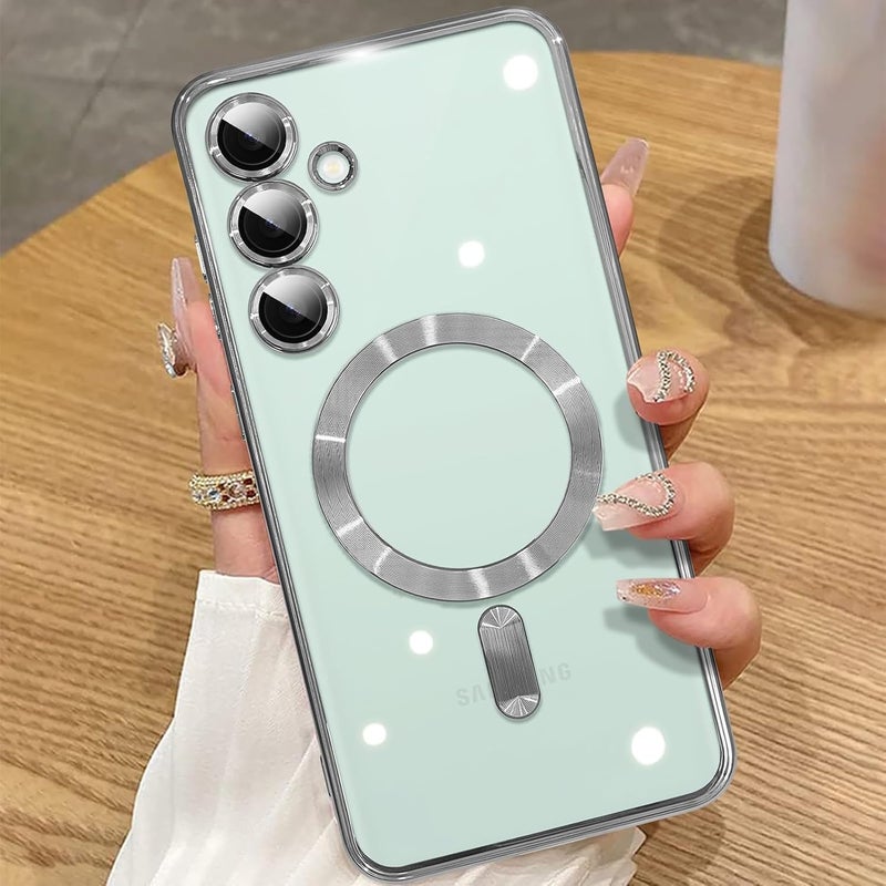 Grabist Phone Case For Samsung Galaxy A16 4G/5G, Clear case with camera lens protector Full protection, MagSafe compatible, scratch-resistant, anti-yellowing (Silver) - Image 3