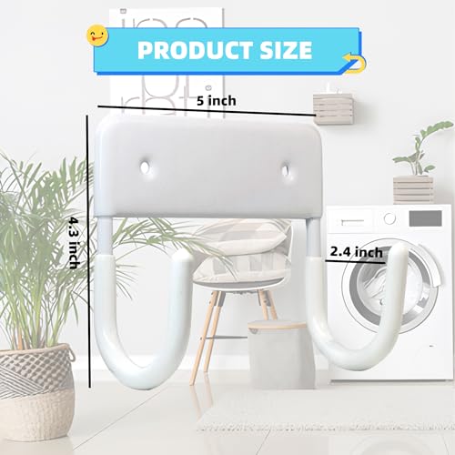 BiJun Ironing Board Holder Wall Mount, Ironing Board Hanger with 5 Inch Length, Iron Board Hook Wall Mount for Laundry Rooms (White) - Image 5