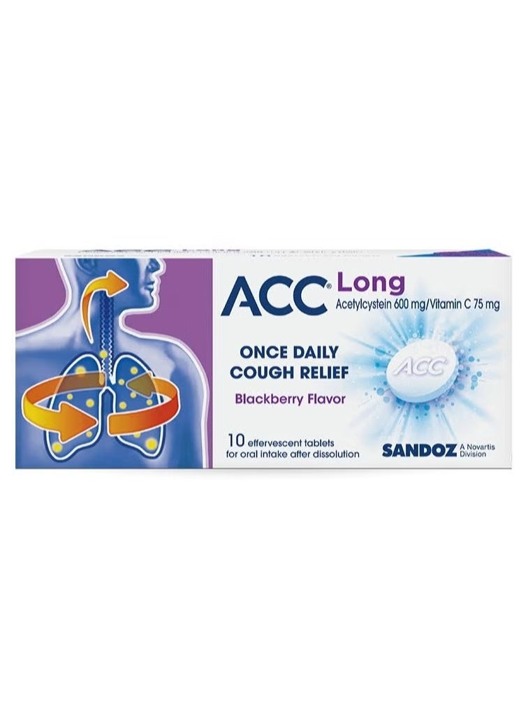 ACC Long Once Daily Cough Relief 600mg Effervescent