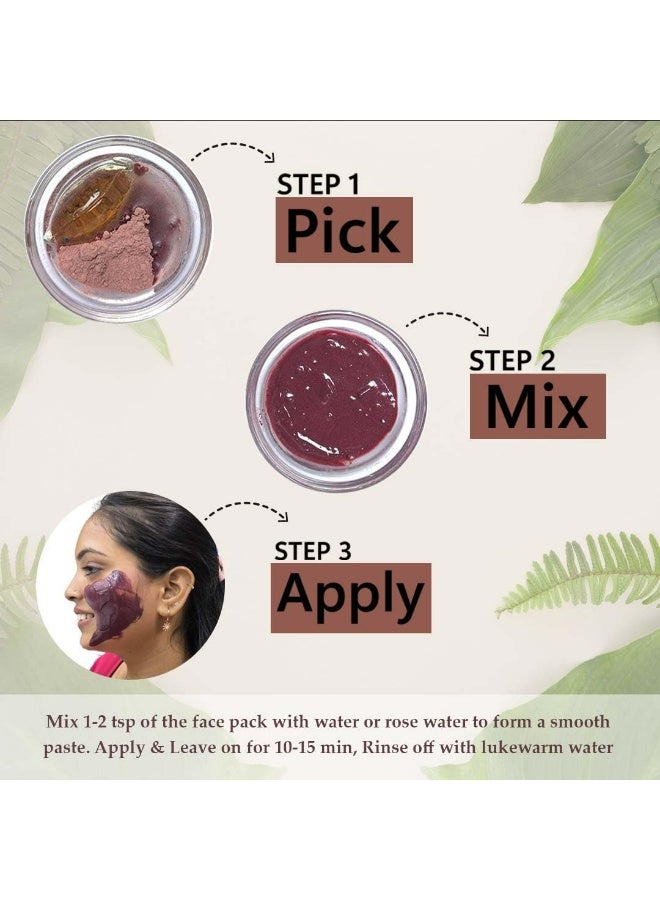 minature Insta Glow Face Pack by mi Nature | 100g (3.5 oz) | Facial Mask with Neem, Hibiscus, Rose Petal and Aloe Vera Gel Powder | Radiant Skin | Herbal | 100% Natural  - Image 4