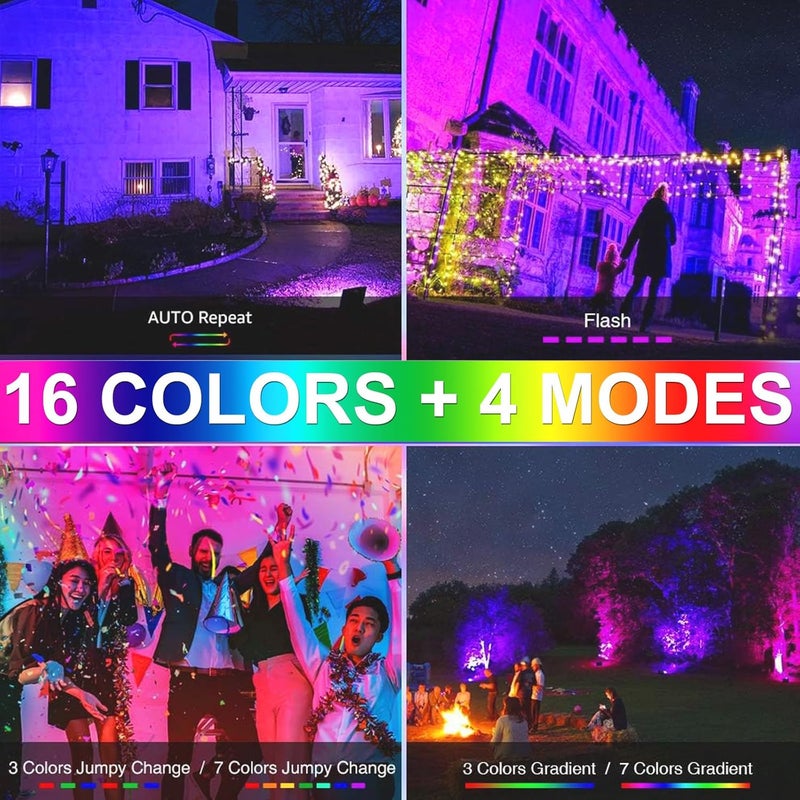 Indmird 2 Pack 200W RGB Flood Light, RGB Color Changing Floodlight, Smart RGB Floodlight with Remote Control, for Club, Wedding, Poster, Stage Lighting, Birthday Party, KTV, Christmas, Halloween - Image 2