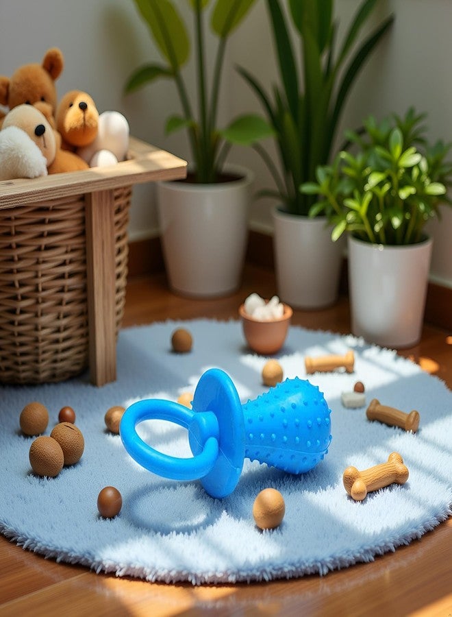 Junfamilee Blue Dserw Dog Pacifier Chew Toys, Mini Bite Resistant Bell Shape Rubber Pacifier Pet Puppy Molar Chew Training Toy, Bell Chewing Playing Training Toys, for Pet Puppy Dog Cat, Chew Toys - Image 3