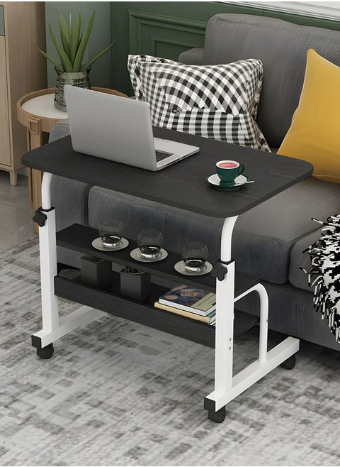 Outdoor side table, small sofa, coffee table Sofa Side End Tables Mobile Lap Table, Computer Desk Stand Desk Height Adjustable Table Side Table for Bed Sofa, Multi-Layer Storage for Living Room