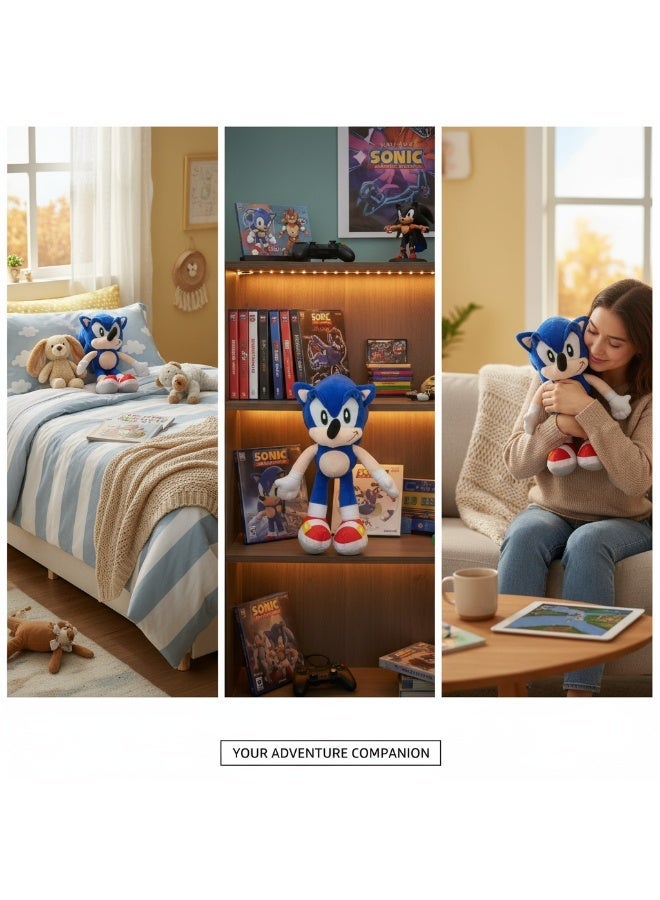 16-inch Sonic Hedgehog Plush Toy | Classic Sonic Plush Animal Toy | Gift for Movie Fans, Boys and Girls | Blue - Image 2