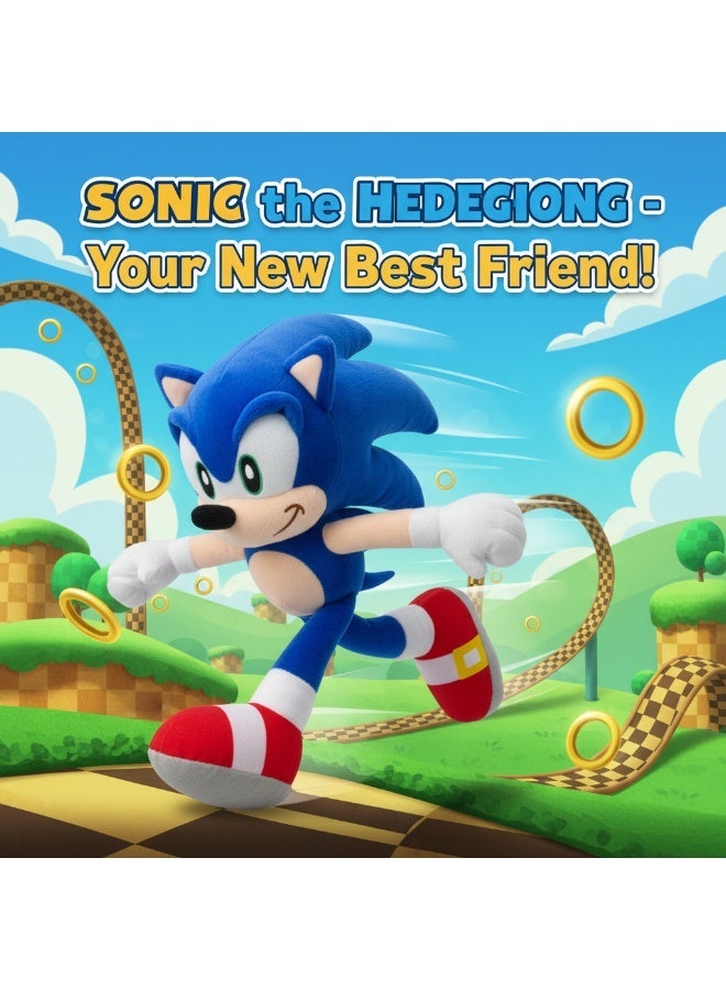 16-inch Sonic Hedgehog Plush Toy | Classic Sonic Plush Animal Toy | Gift for Movie Fans, Boys and Girls | Blue - Image 1