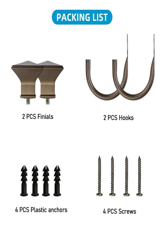 Kowibcl 2Pcs Square Metal Decorative Curtain Holdbacks, Wall Mounted Window Drapery Tiebacks for Bedroom, Livingroom, Office Come with Screws, Bronze - Image 3