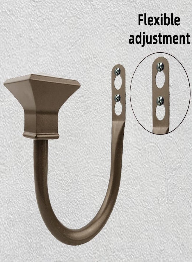 Kowibcl 2Pcs Square Metal Decorative Curtain Holdbacks, Wall Mounted Window Drapery Tiebacks for Bedroom, Livingroom, Office Come with Screws, Bronze - Image 5