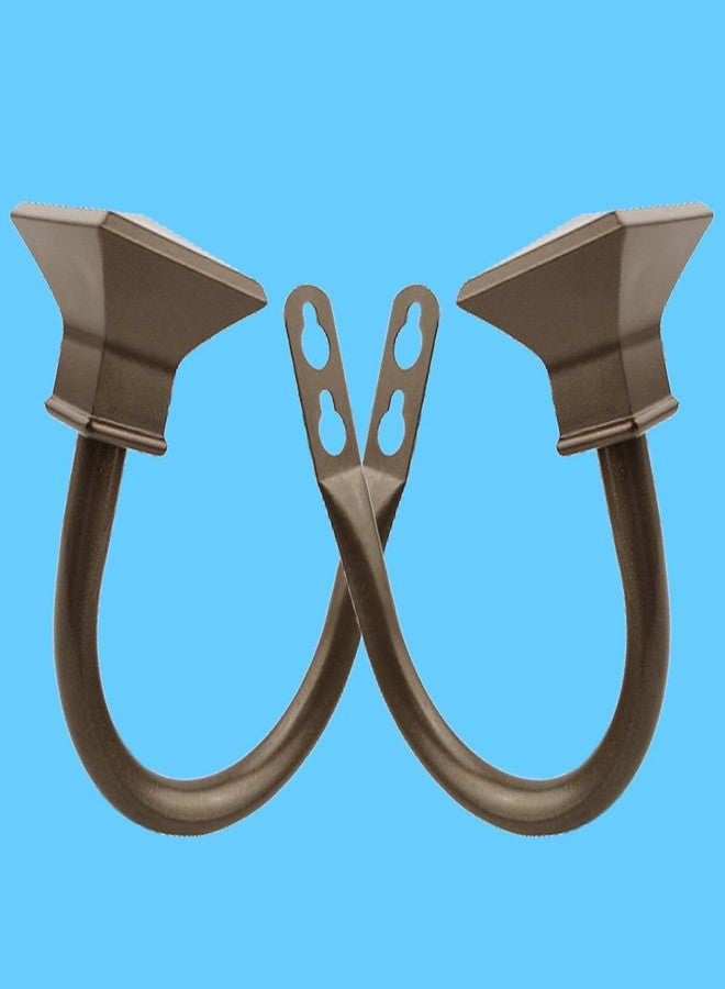 Kowibcl 2Pcs Square Metal Decorative Curtain Holdbacks, Wall Mounted Window Drapery Tiebacks for Bedroom, Livingroom, Office Come with Screws, Bronze - Image 1