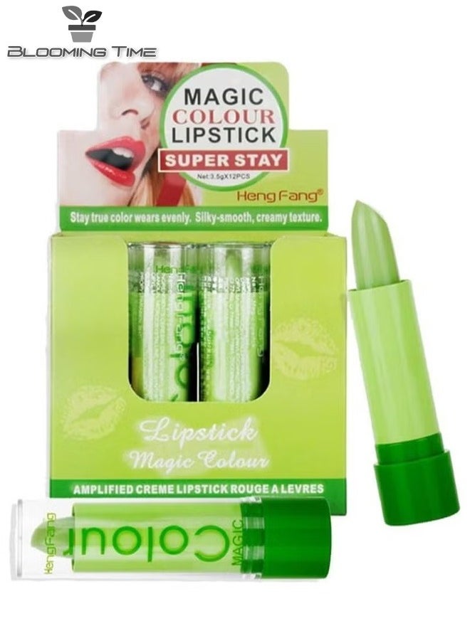 Heng Fang 12 Piece Magic Waterproof Color-changing Lipsticks Set Green lipstick  - Image 1