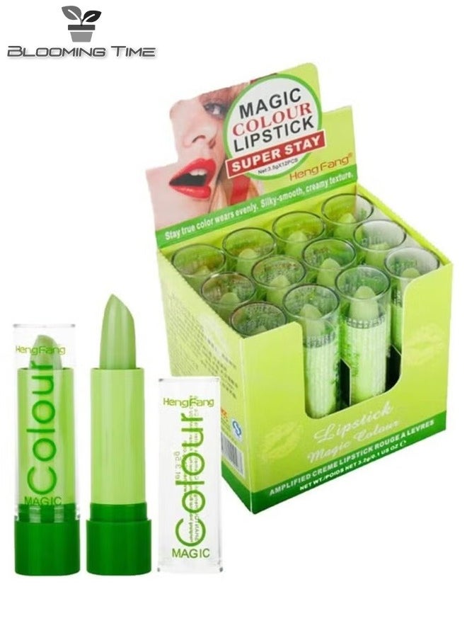 Heng Fang 12 Piece Magic Waterproof Color-changing Lipsticks Set Green lipstick  - Image 5