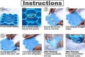 SILENT MONK ICEBURG Silicon Ice Cube Trays for Freezerwith Lids Original 100 BPA Free Flexible Washable Soft Useful in Drink Wines Choco Aloevera Cubes Big Sized 74 Cavity Blessed Blue 2 - Image 2