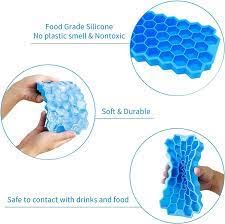 SILENT MONK ICEBURG Silicon Ice Cube Trays for Freezerwith Lids Original 100 BPA Free Flexible Washable Soft Useful in Drink Wines Choco Aloevera Cubes Big Sized 74 Cavity Blessed Blue 2 - Image 3