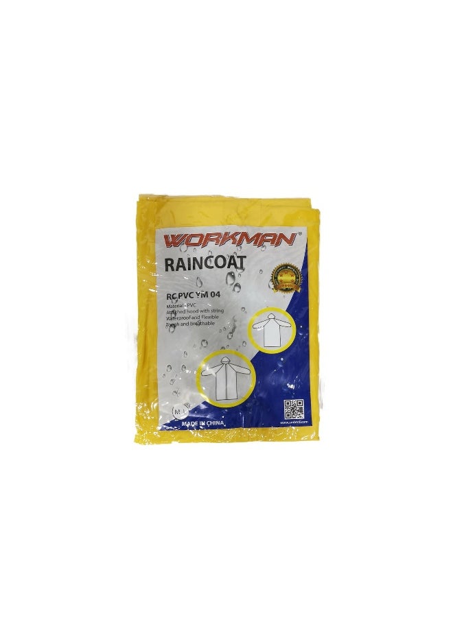 Workman - PVC YM 04 Yellow Rain Coat for Men & Women  | PVC Raincoat for Heavy-Duty Protection |  Waterproof & Windproof Rainwear | Pack of 2 - Image 1