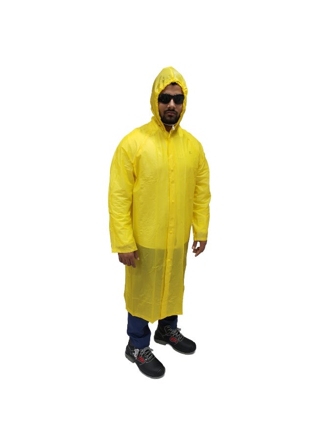 Workman - PVC YM 04 Yellow Rain Coat for Men & Women  | PVC Raincoat for Heavy-Duty Protection |  Waterproof & Windproof Rainwear | Pack of 2 - Image 1