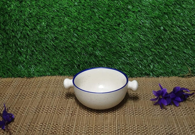 Caffeine Ceramic Handmade Blue Flora Breakfast Set (Set of 3) - Image 4
