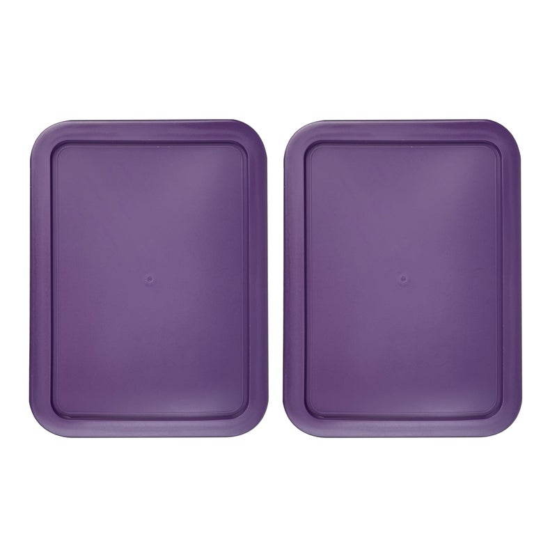 MRX Solutions Replacement Lids fits Pyrex 3-Cup Glass Food Storage Container Bowls, (7.75 x 5.75-Inch) Plastic Rectangle Lids Covers for Pyrex 7210-PC, Airtight & Leakproof (2-Pack, Purple) - Image 3