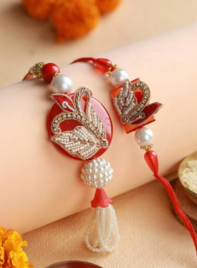 Priyaasi Elegant Women Multicolour Rakhi with pattern and secured with Tie-Ups closure and styled in ideal for moments — exude elegance in every glance.