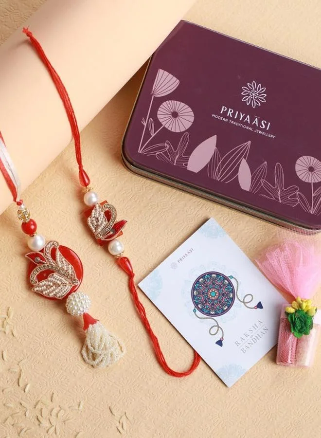 Priyaasi Elegant Women Multicolour Rakhi with pattern and secured with Tie-Ups closure and styled in ideal for moments — exude elegance in every glance.
