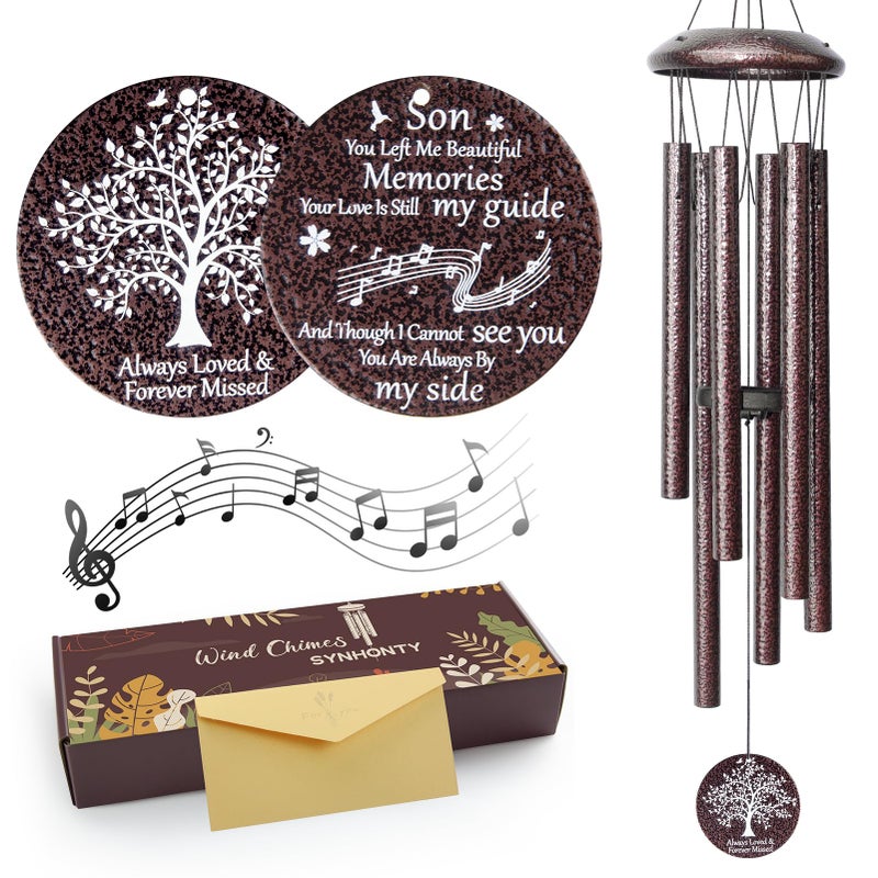 Synhonty Memorial Gifts for Loss of Son 25 Memorial Wind Chimes for Loss of Son Sympathy Gifts BereavementCondolenceRemembrance Gifts - Image 2